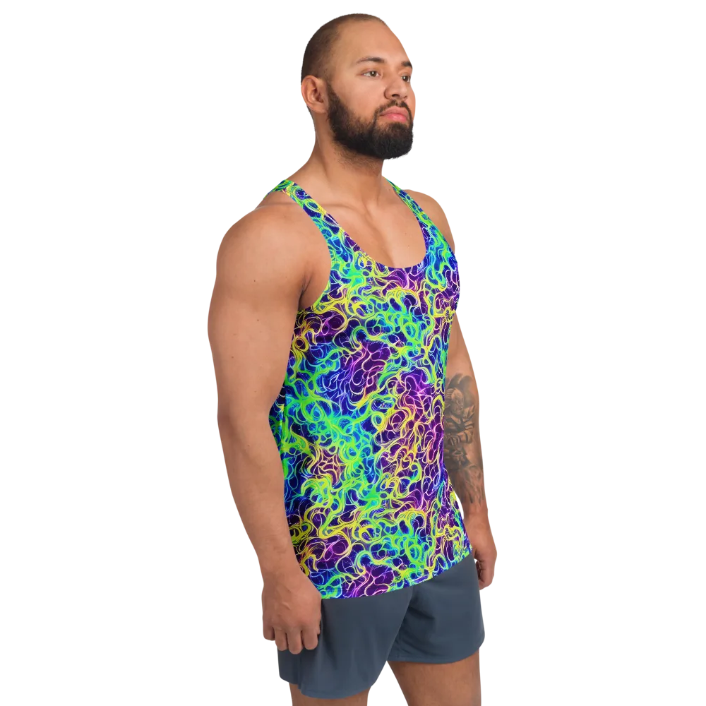 Nightwave Garden on Men's Tank Top — Right Front