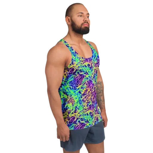 Nightwave Garden on a Men's Tank Top