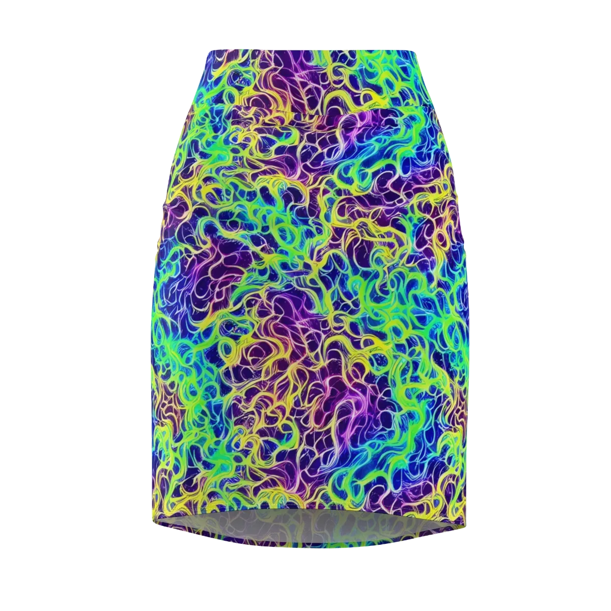 Nightwave Garden on Pencil Skirt — Front