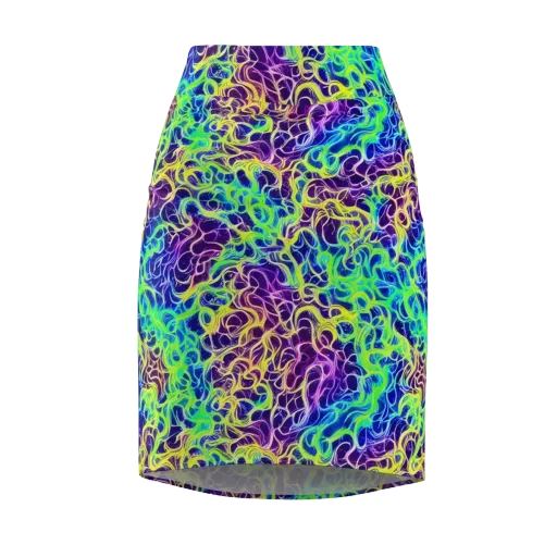 Nightwave Garden on a Pencil Skirt