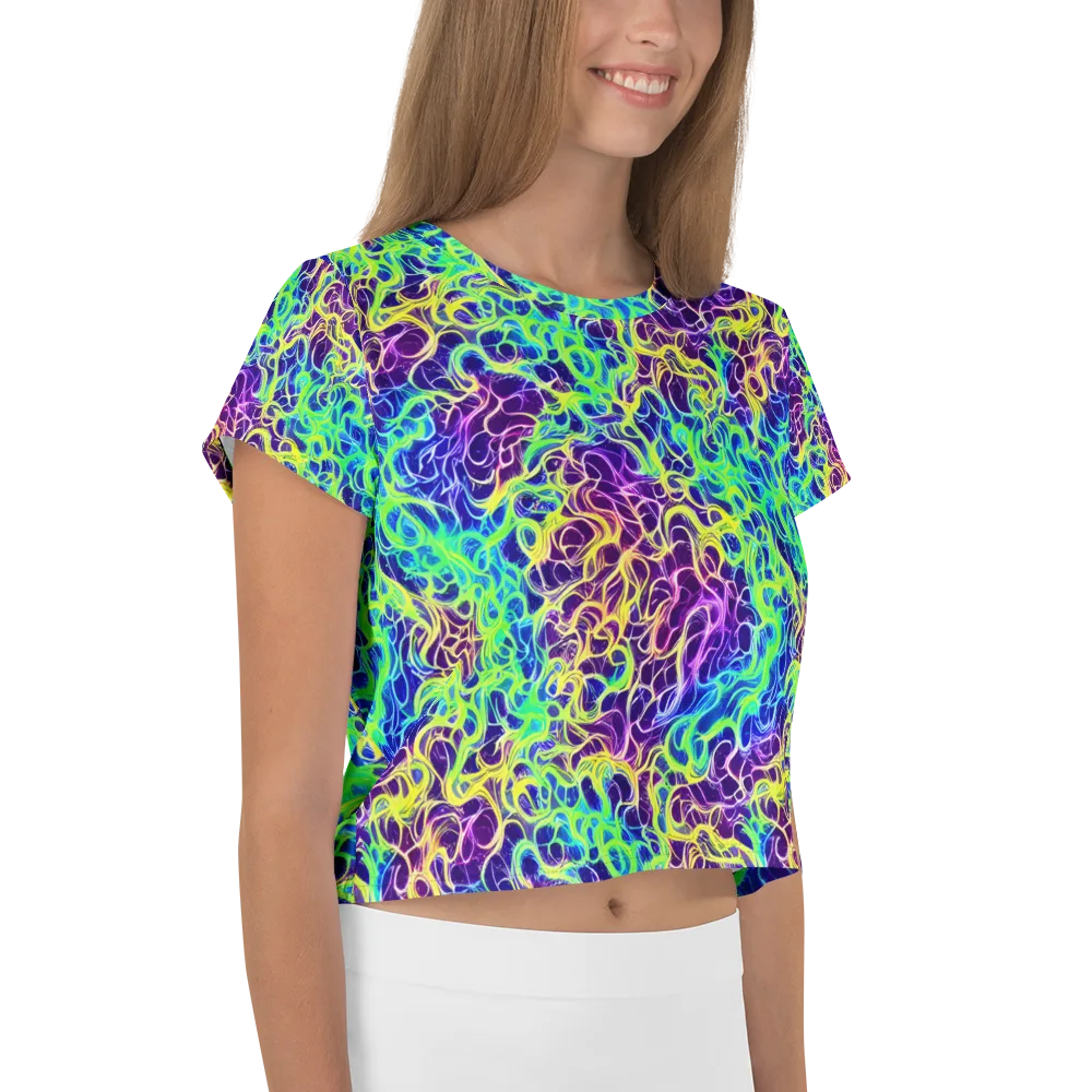 Nightwave Garden on Crop Tee — Right