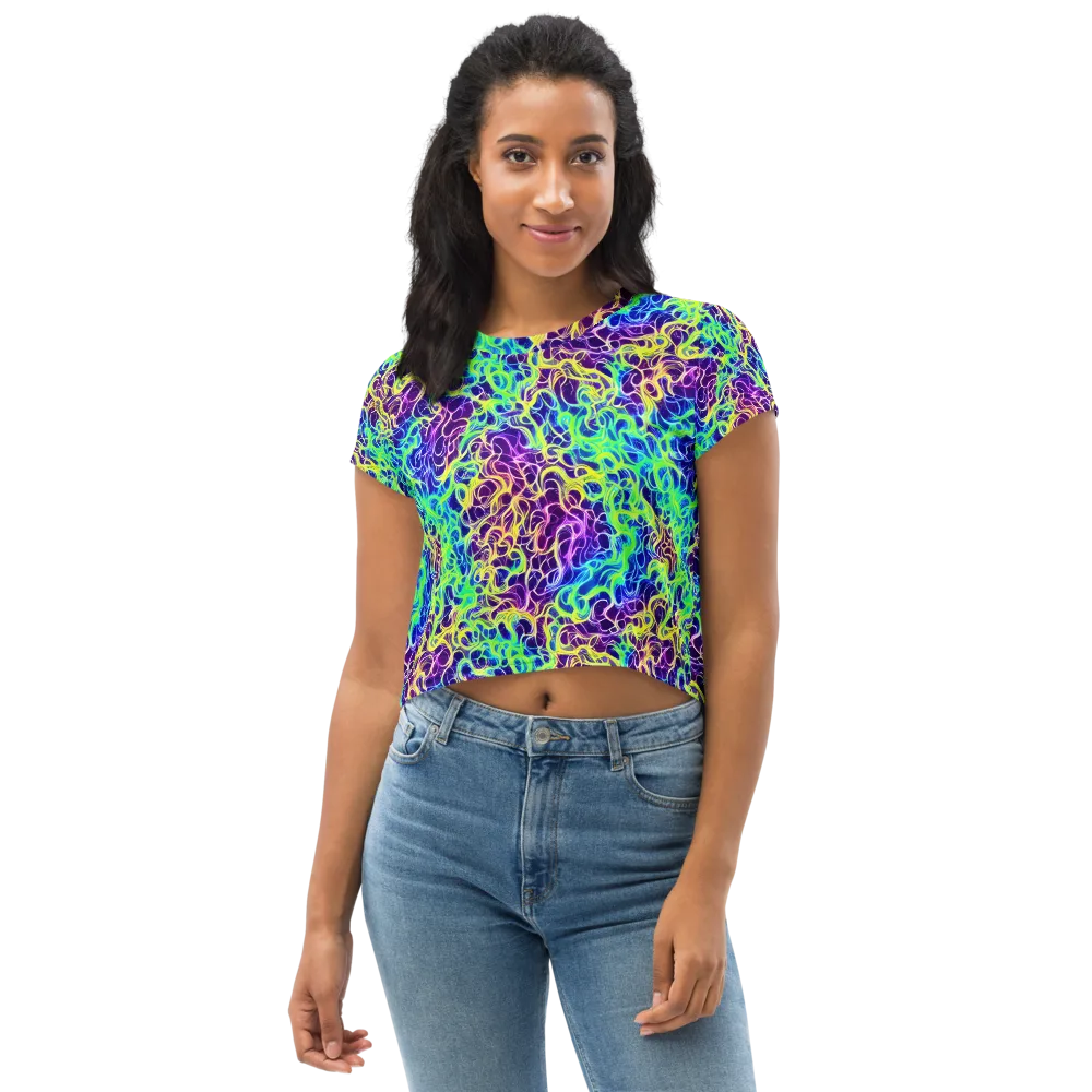 Nightwave Garden on Crop Tee — Front