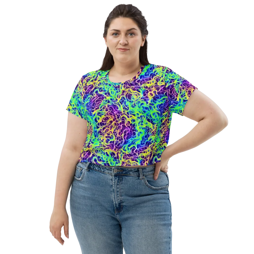 Nightwave Garden on Crop Tee — Front