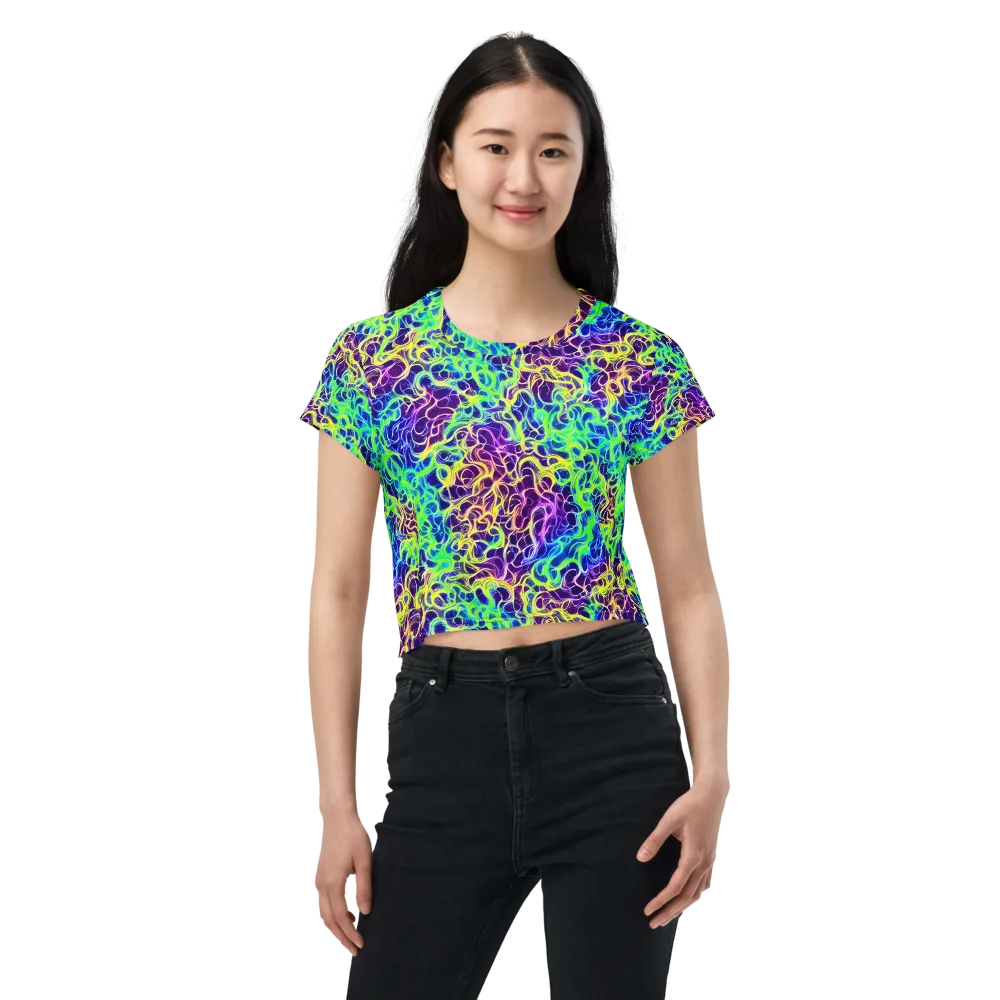 Nightwave Garden on Crop Tee — Front