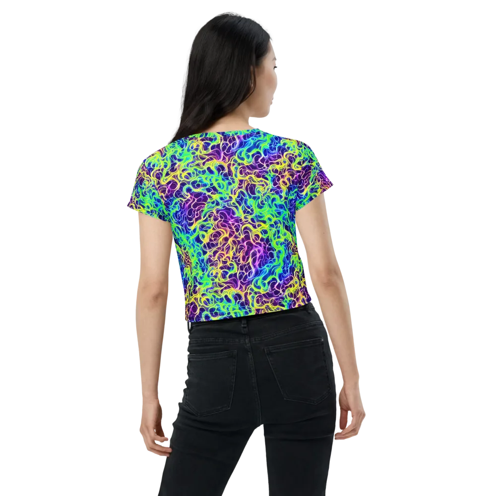 Nightwave Garden on Crop Tee — Back