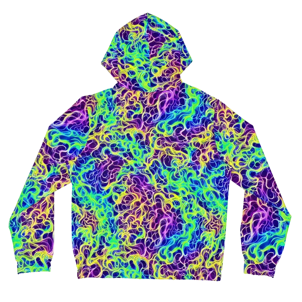 Nightwave Garden on Women's Full-Zip Hoodie — Back