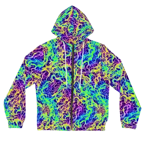 Nightwave Garden on a Women's Full-Zip Hoodie