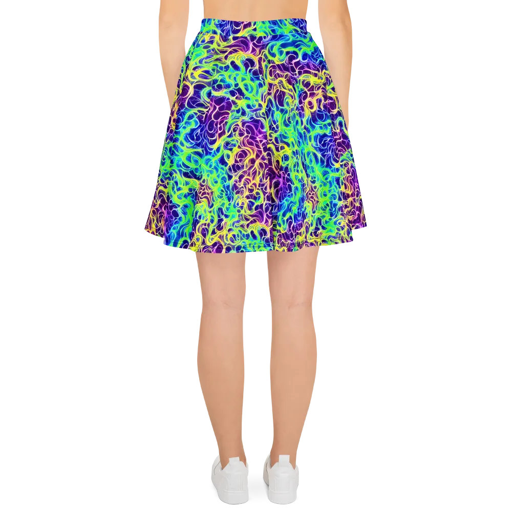 Nightwave Garden on Skater Skirt — Back