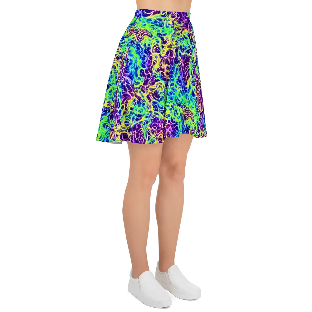 Nightwave Garden on Skater Skirt — Right