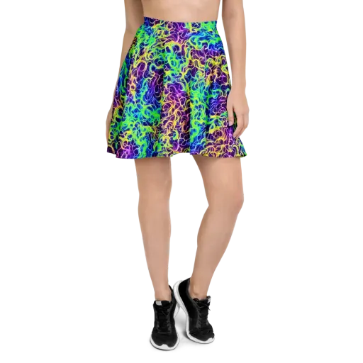 Nightwave Garden on a Skater Skirt