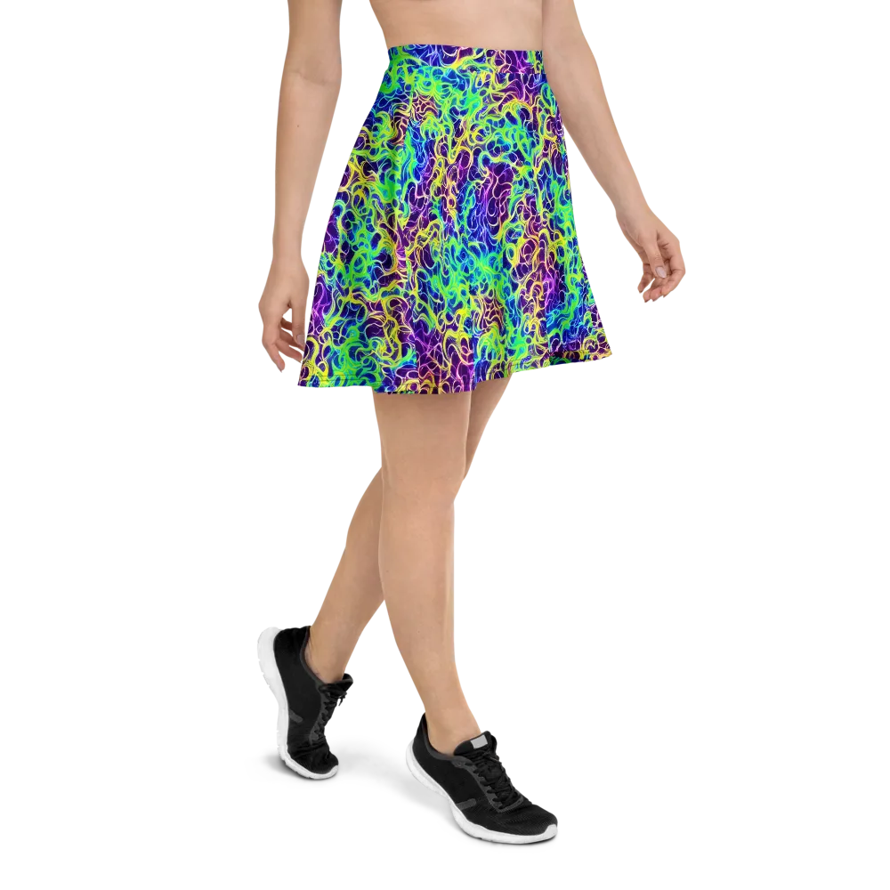 Nightwave Garden on Skater Skirt — Right