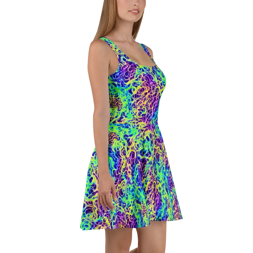 Nightwave Garden on Skater Dress — Right