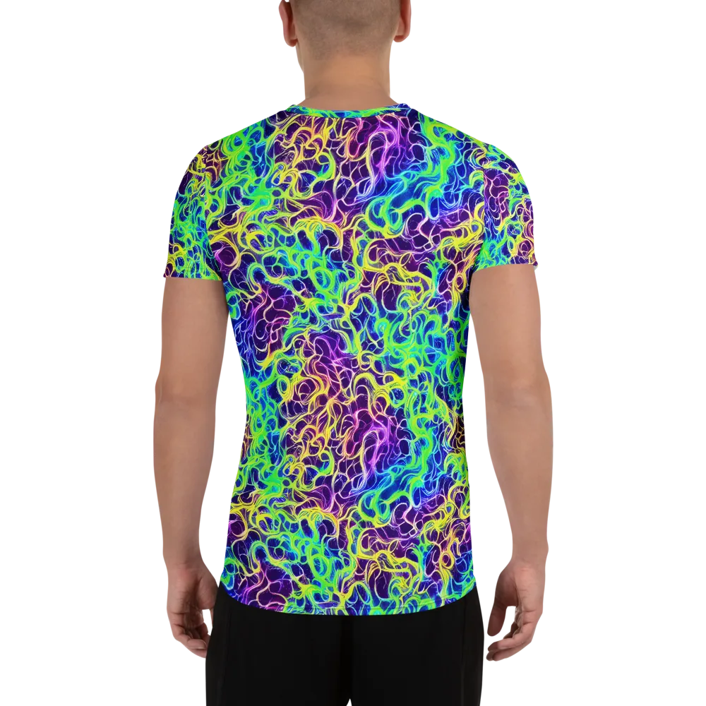 Nightwave Garden on Men's Athletic T-Shirt — Back