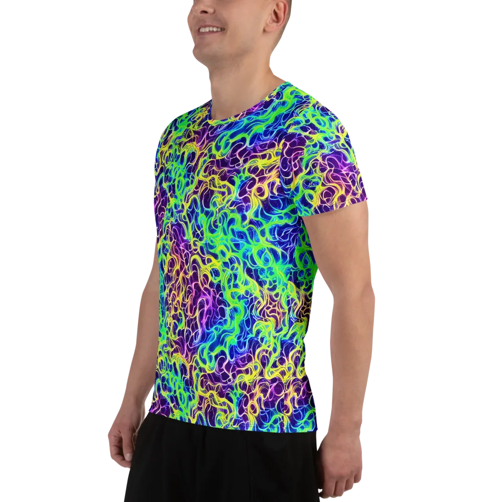 Nightwave Garden on Men's Athletic T-Shirt — Left