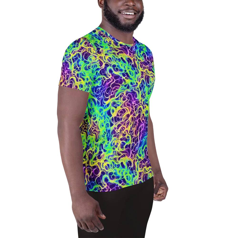 Nightwave Garden on Men's Athletic T-Shirt — Right