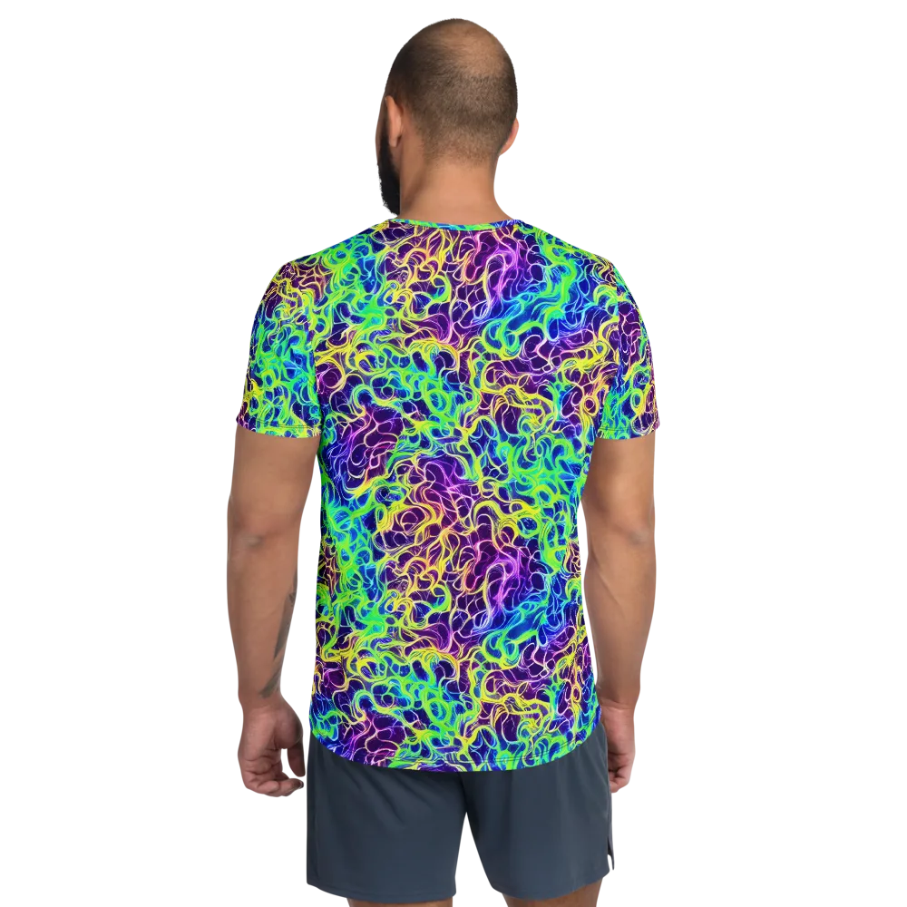 Nightwave Garden on Men's Athletic T-Shirt — Back