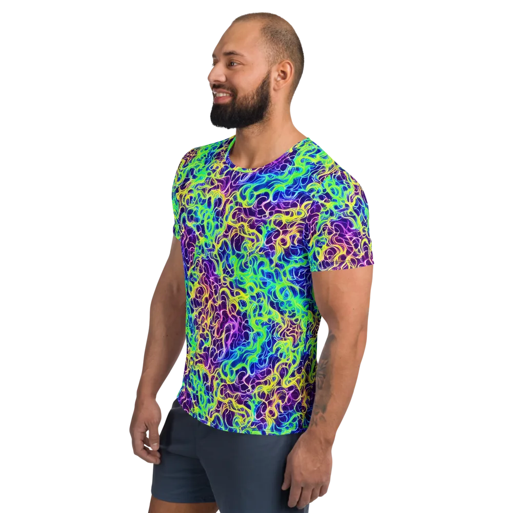 Nightwave Garden on Men's Athletic T-Shirt — Left