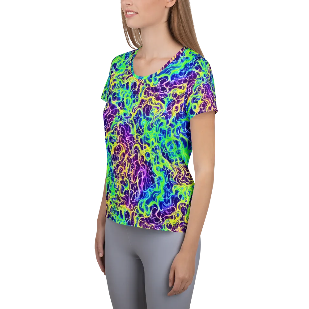 Nightwave Garden on Women's Athletic T-Shirt — Left