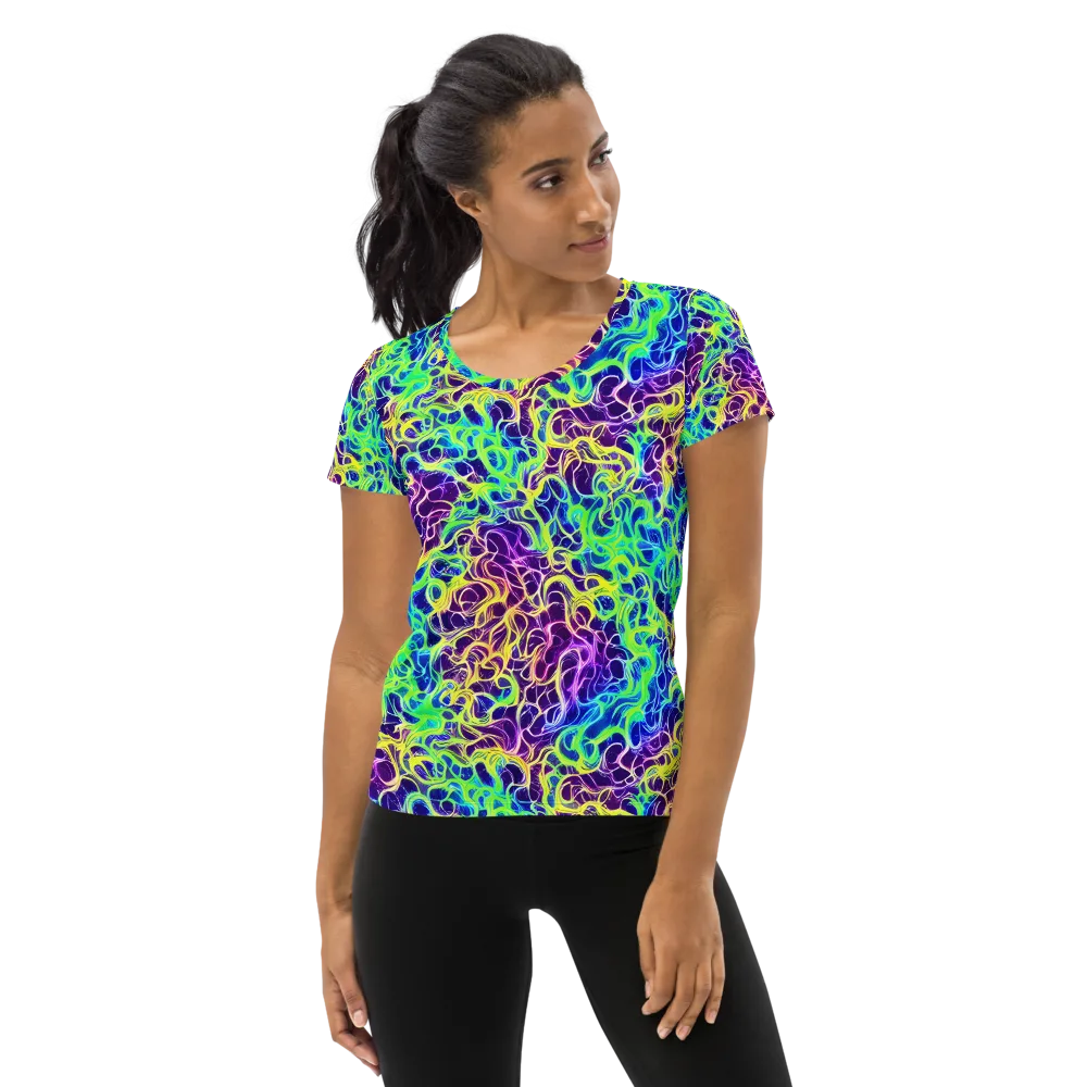 Nightwave Garden on Women's Athletic T-Shirt — Front