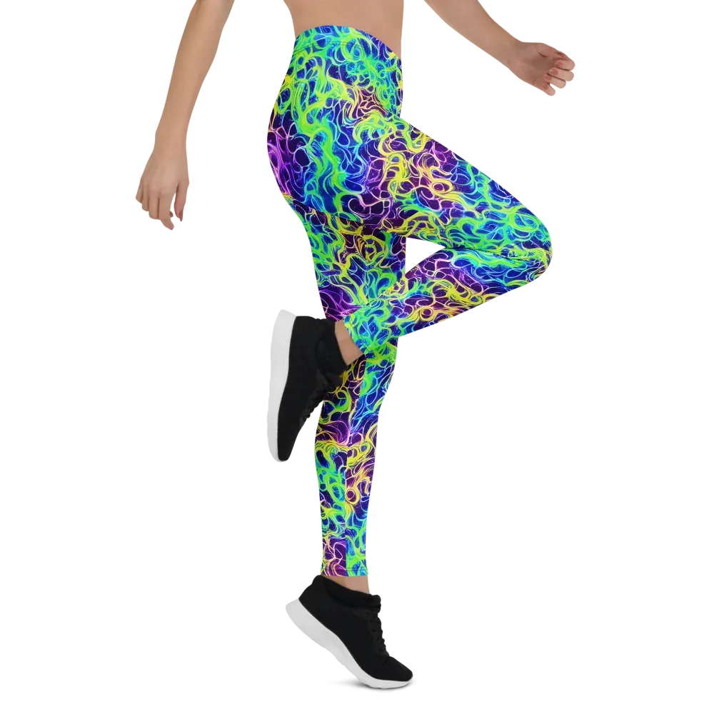 Nightwave Garden on Leggings — Right