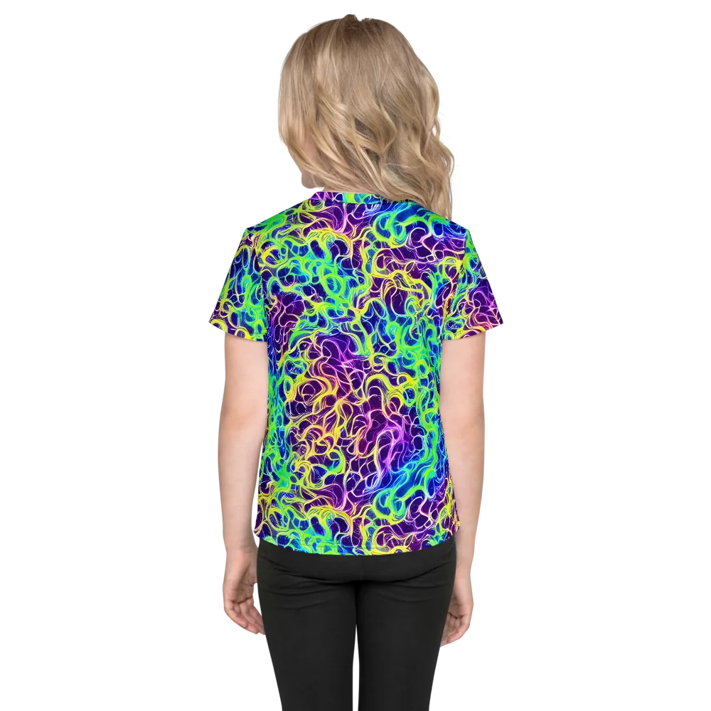 Nightwave Garden on Kids Crew Neck T-Shirt — Back