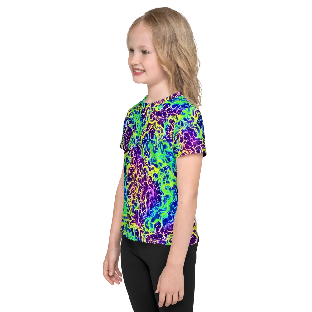 Nightwave Garden on Kids Crew Neck T-Shirt — Left