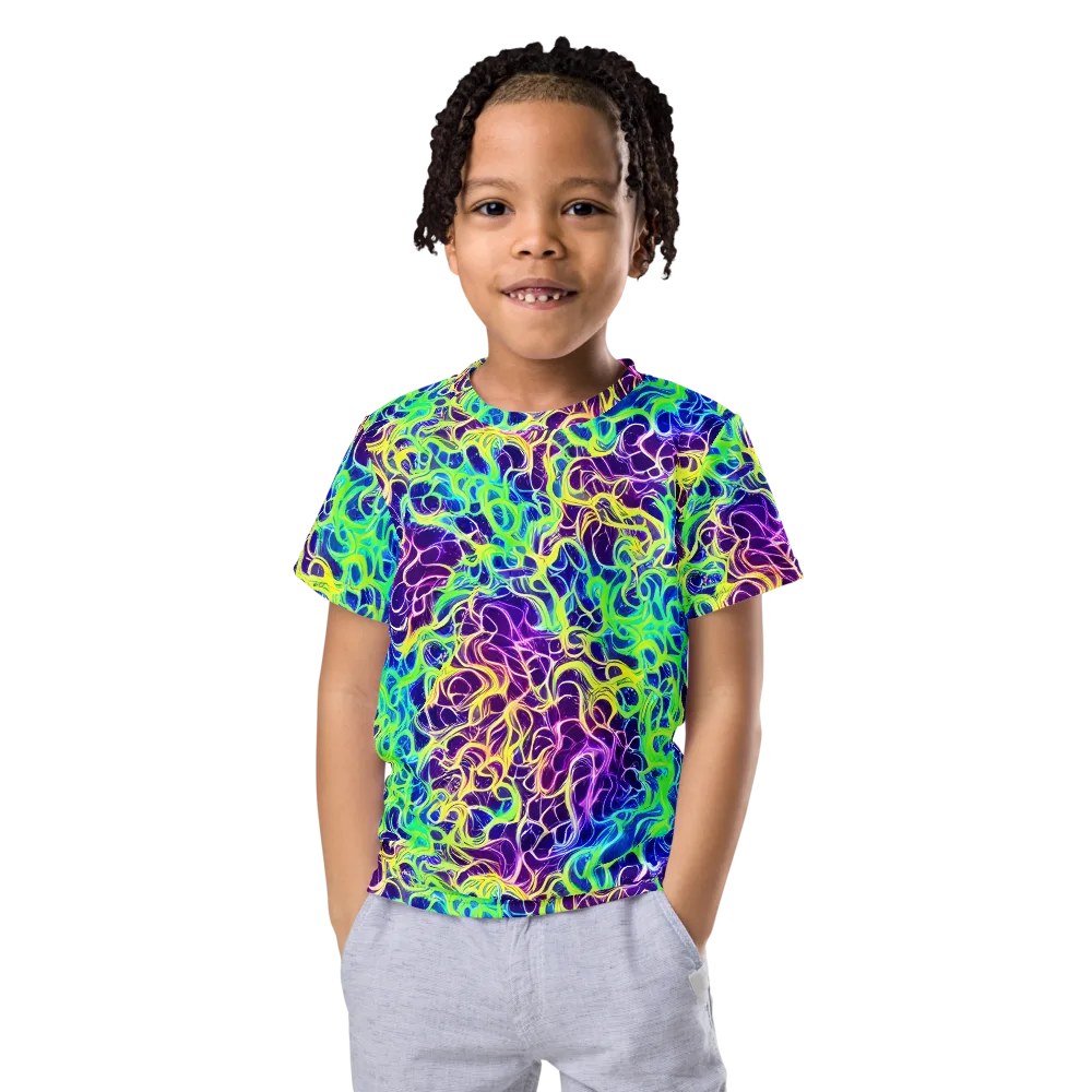 Nightwave Garden on Kids Crew Neck T-Shirt — Front