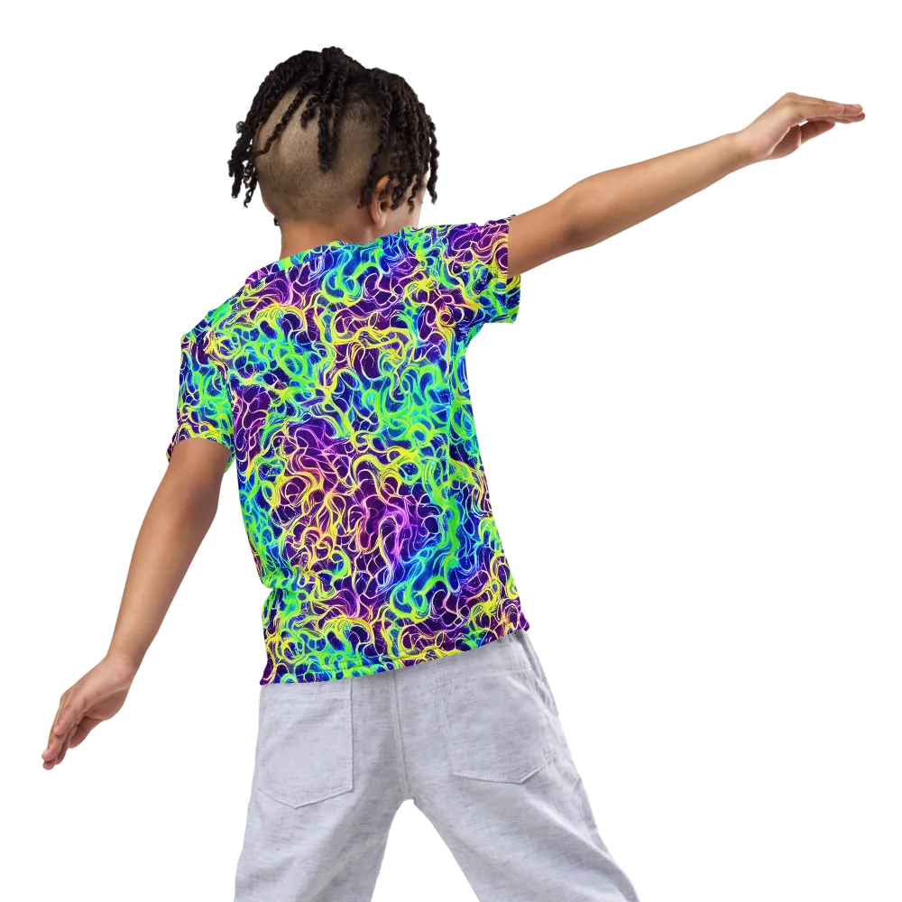 Nightwave Garden on Kids Crew Neck T-Shirt — Back