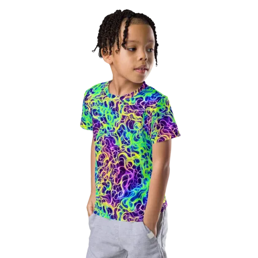 Nightwave Garden on a Kids Crew Neck T-Shirt