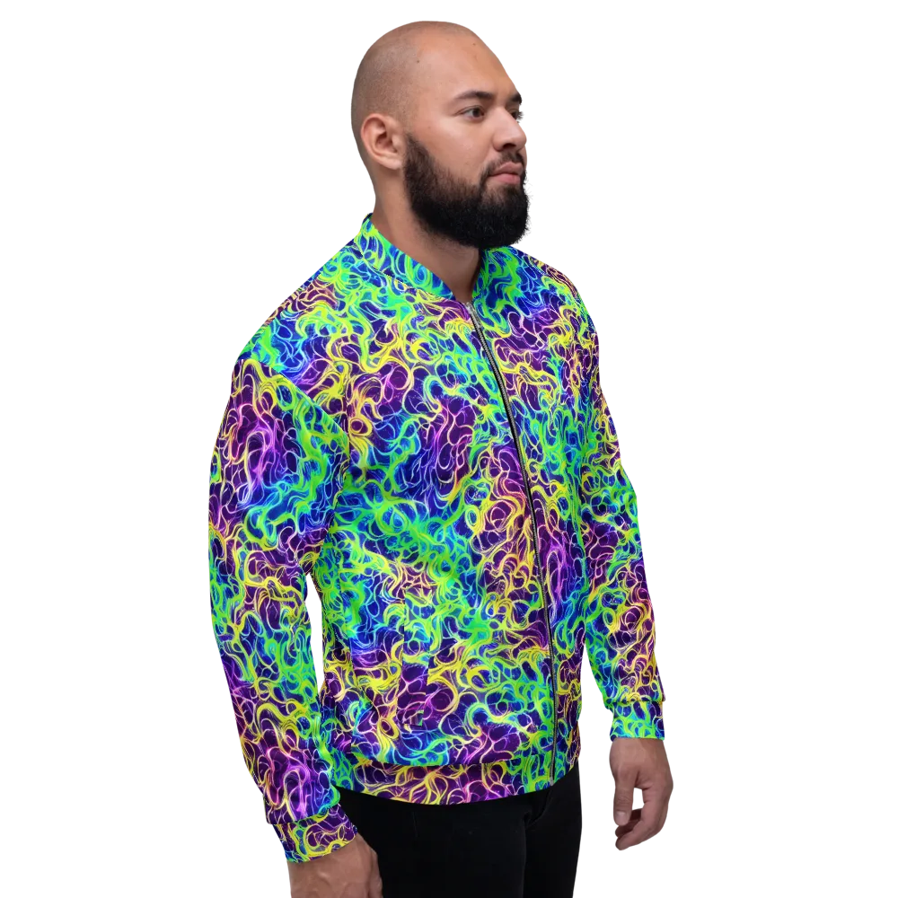Nightwave Garden on Bomber Jacket — Right