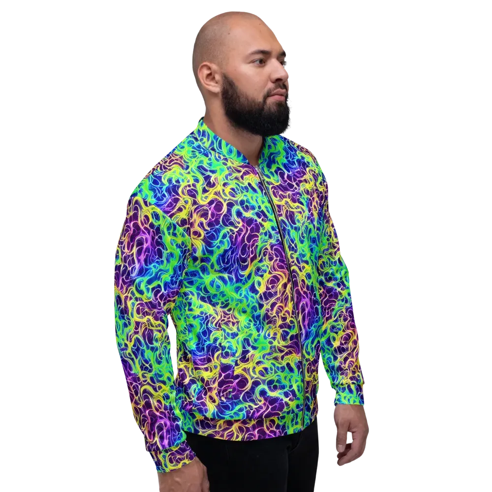 Nightwave Garden on Bomber Jacket — Right