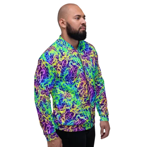 Nightwave Garden on a Bomber Jacket