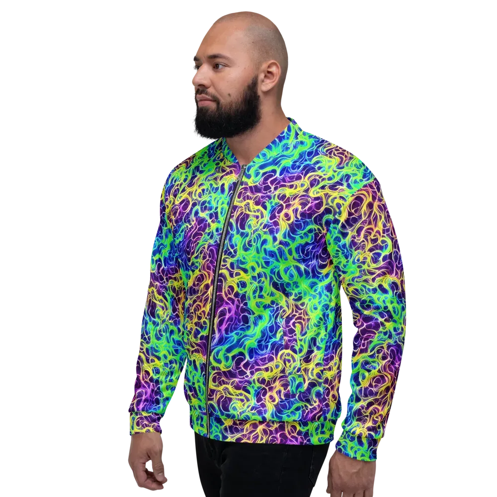 Nightwave Garden on Bomber Jacket — Left