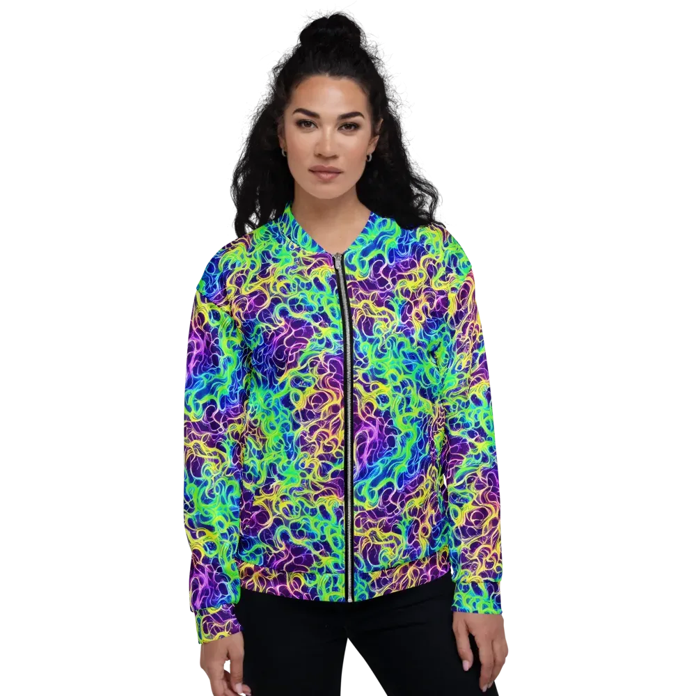 Nightwave Garden on Bomber Jacket — Front