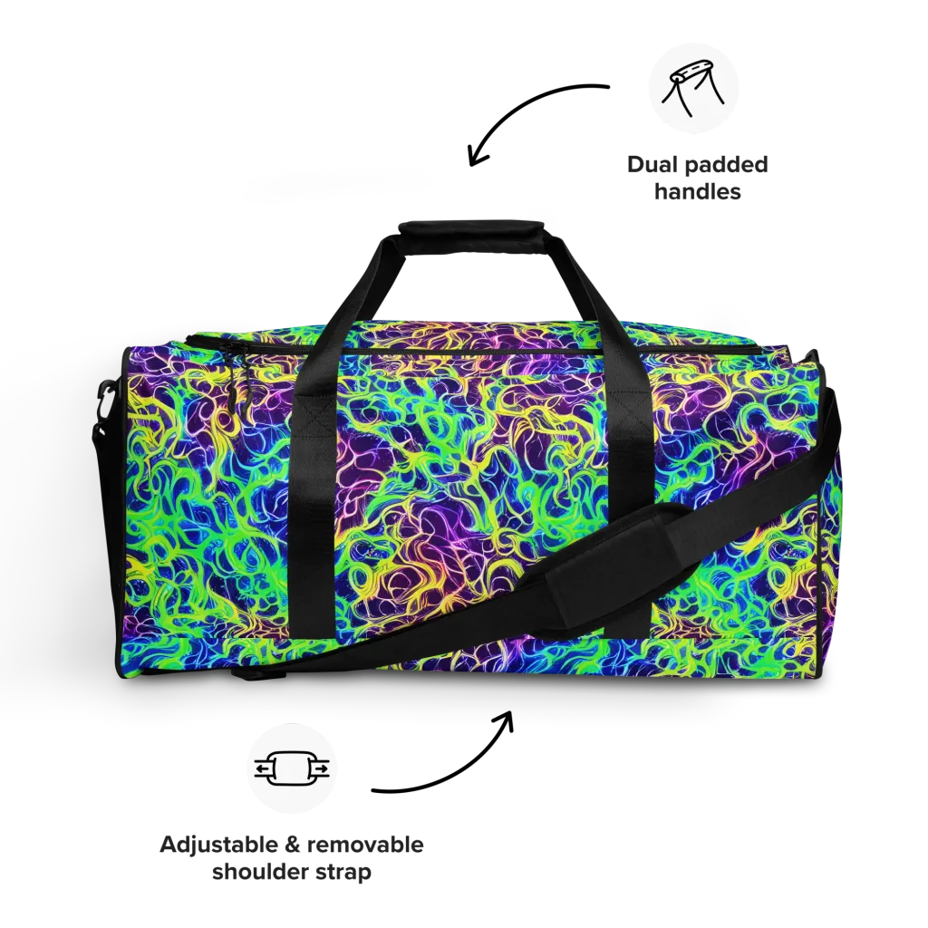 Nightwave Garden on Duffle Bag — Front