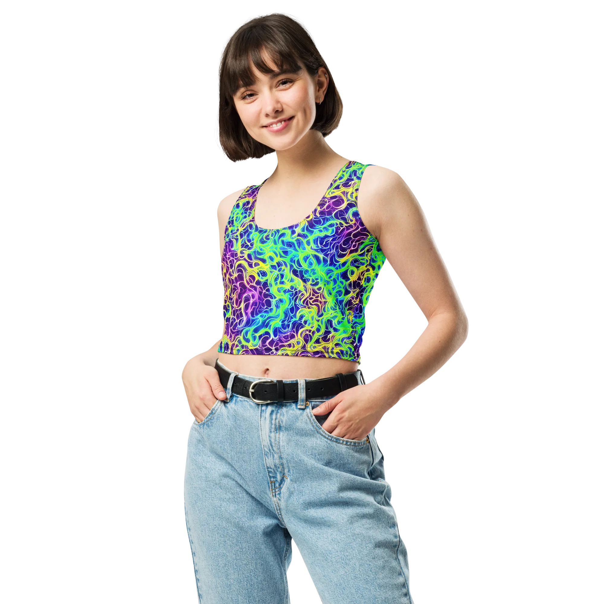 Nightwave Garden on Crop Top — Front