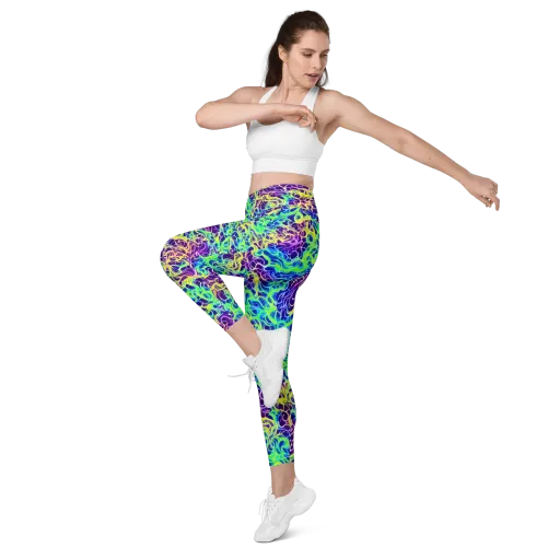 Nightwave Garden on a Leggings with Pockets
