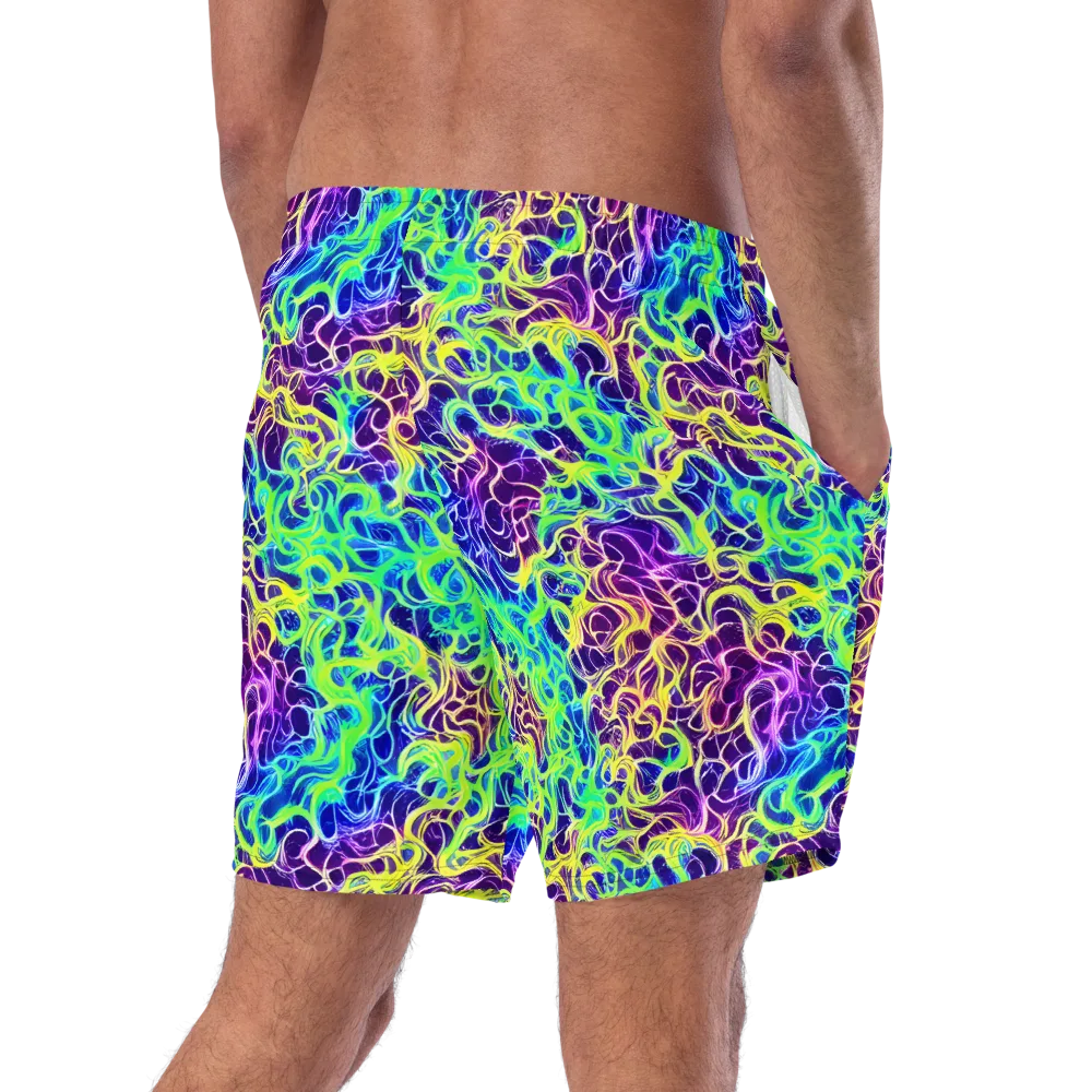Nightwave Garden on Swim Trunks — Right Back