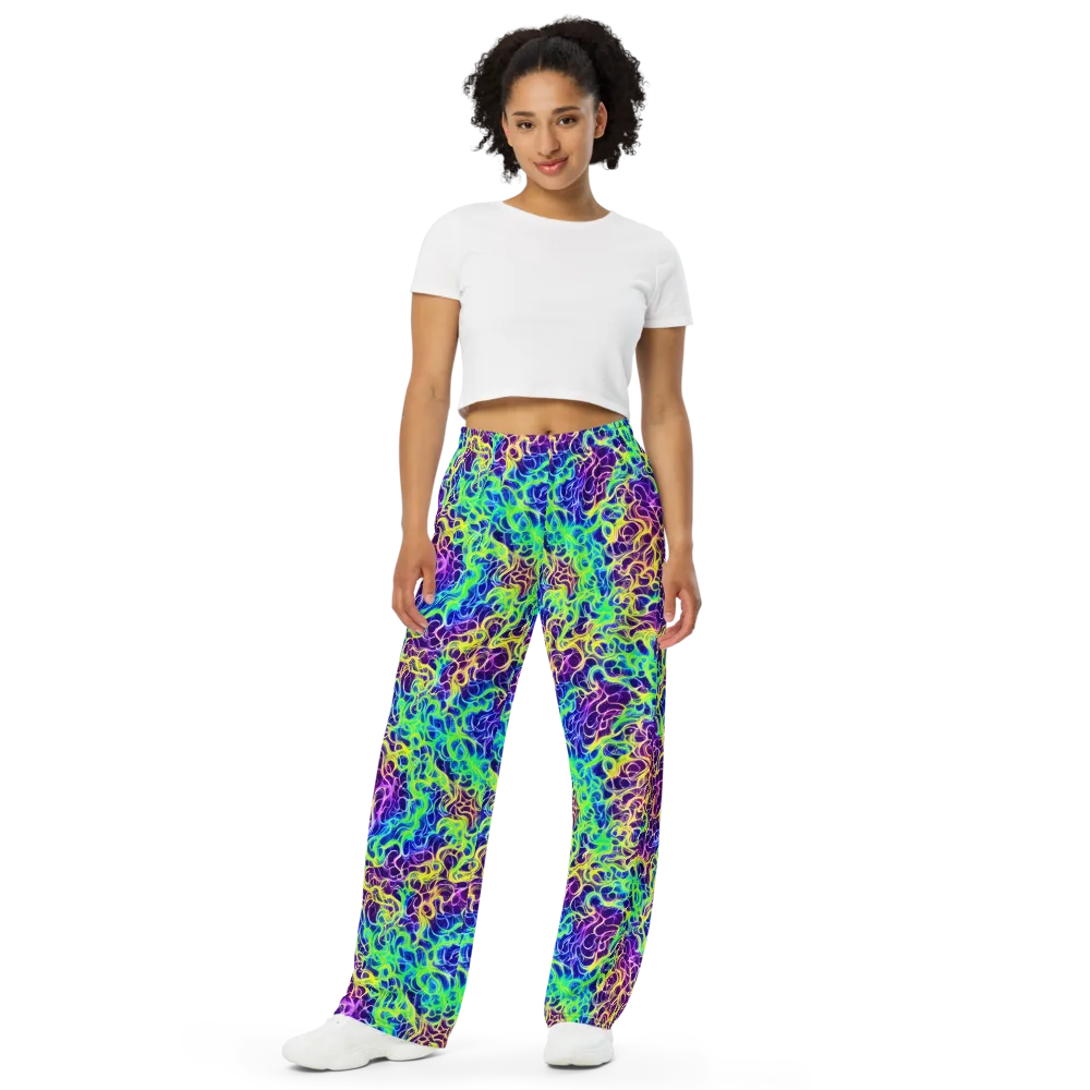 Nightwave Garden on Wide-Leg Pants — Front