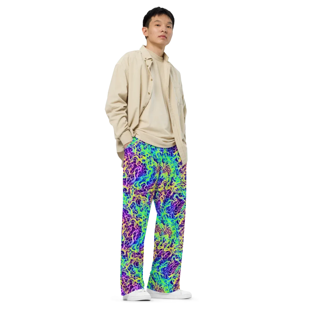 Nightwave Garden on Wide-Leg Pants — Right Front