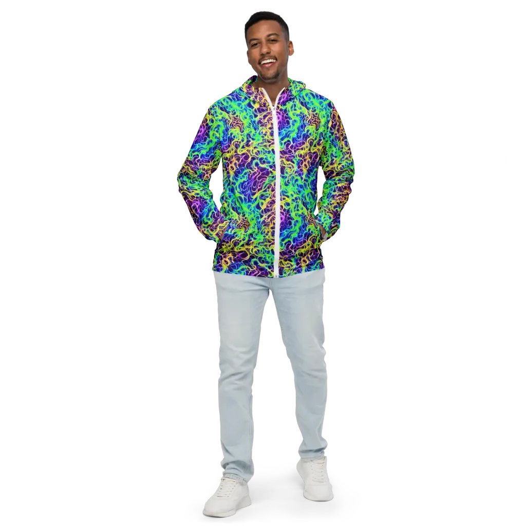 Nightwave Garden on Men's Windbreaker — Front