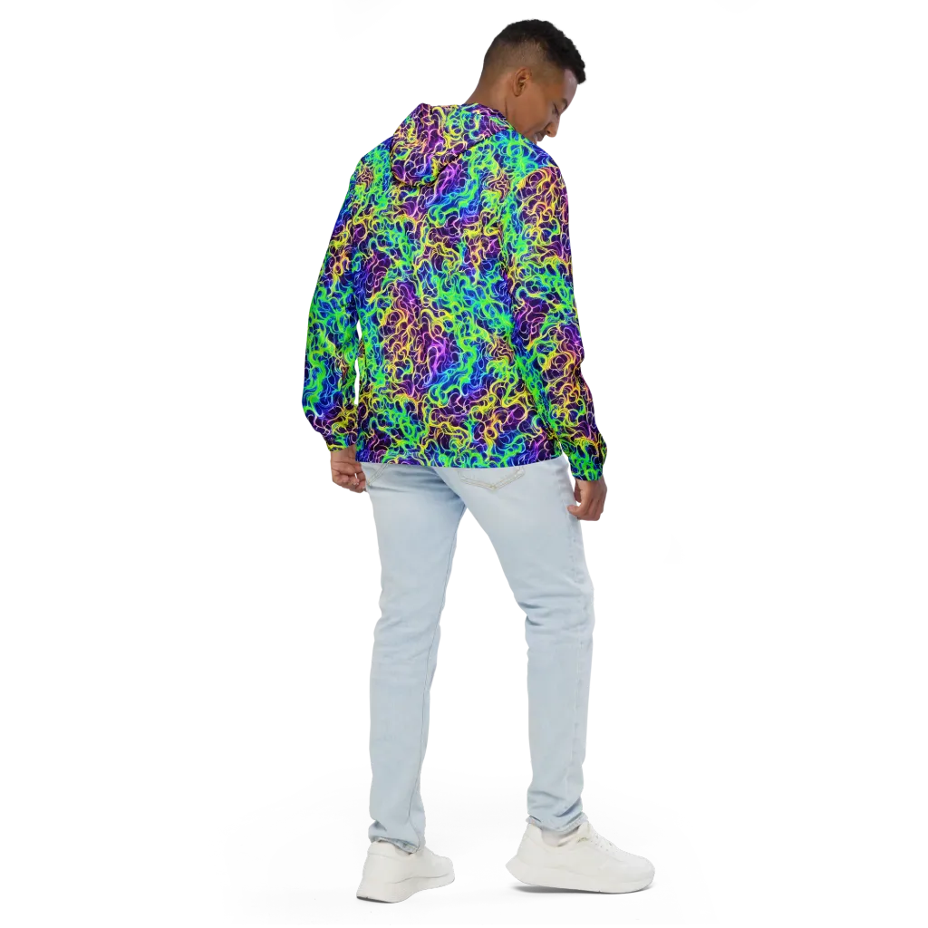 Nightwave Garden on Men's Windbreaker — Back