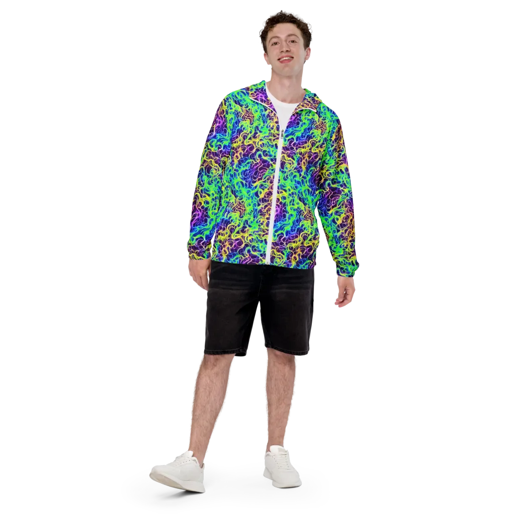 Nightwave Garden on Men's Windbreaker — Front