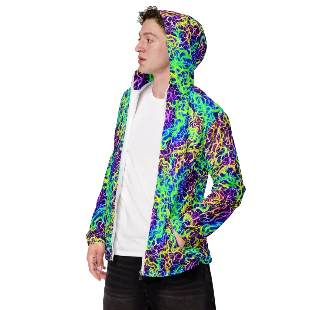 Nightwave Garden on Men's Windbreaker — Left Front