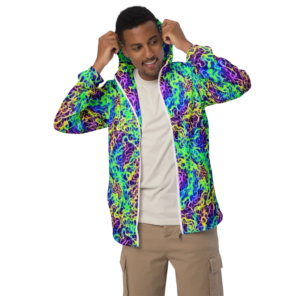 Nightwave Garden on Men's Windbreaker — Front