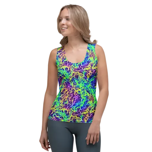 Nightwave Garden on a Women's Tank Top