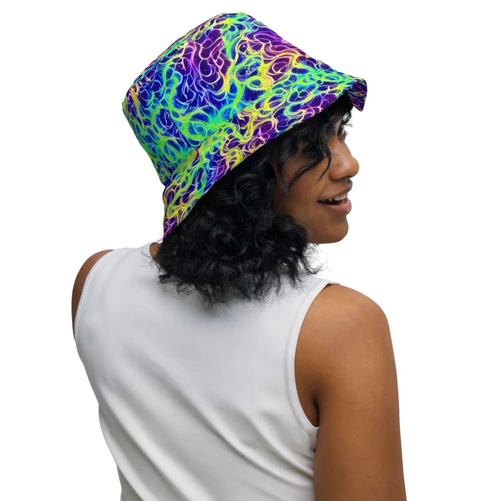 Nightwave Garden on Reversible Bucket Hat — Right Outside