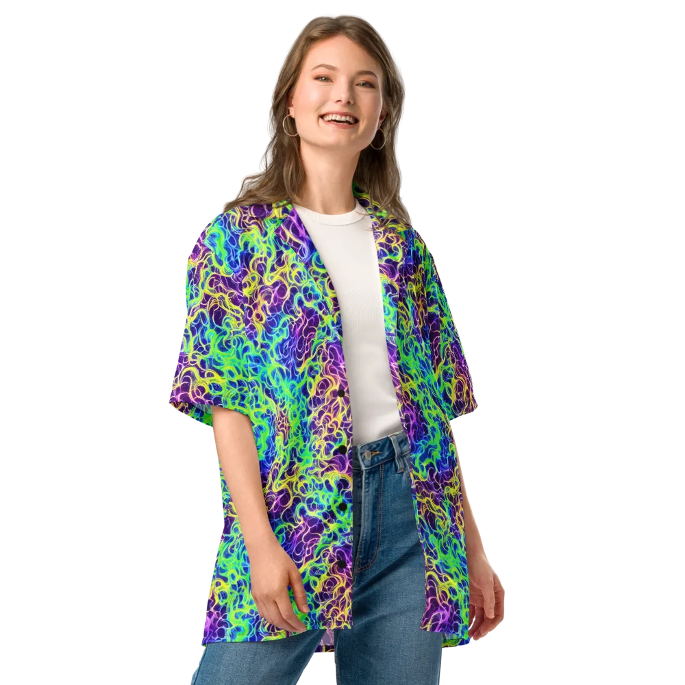 Nightwave Garden on Button Shirt — Front