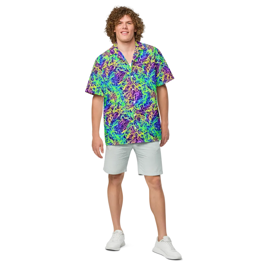 Nightwave Garden on Button Shirt — Front