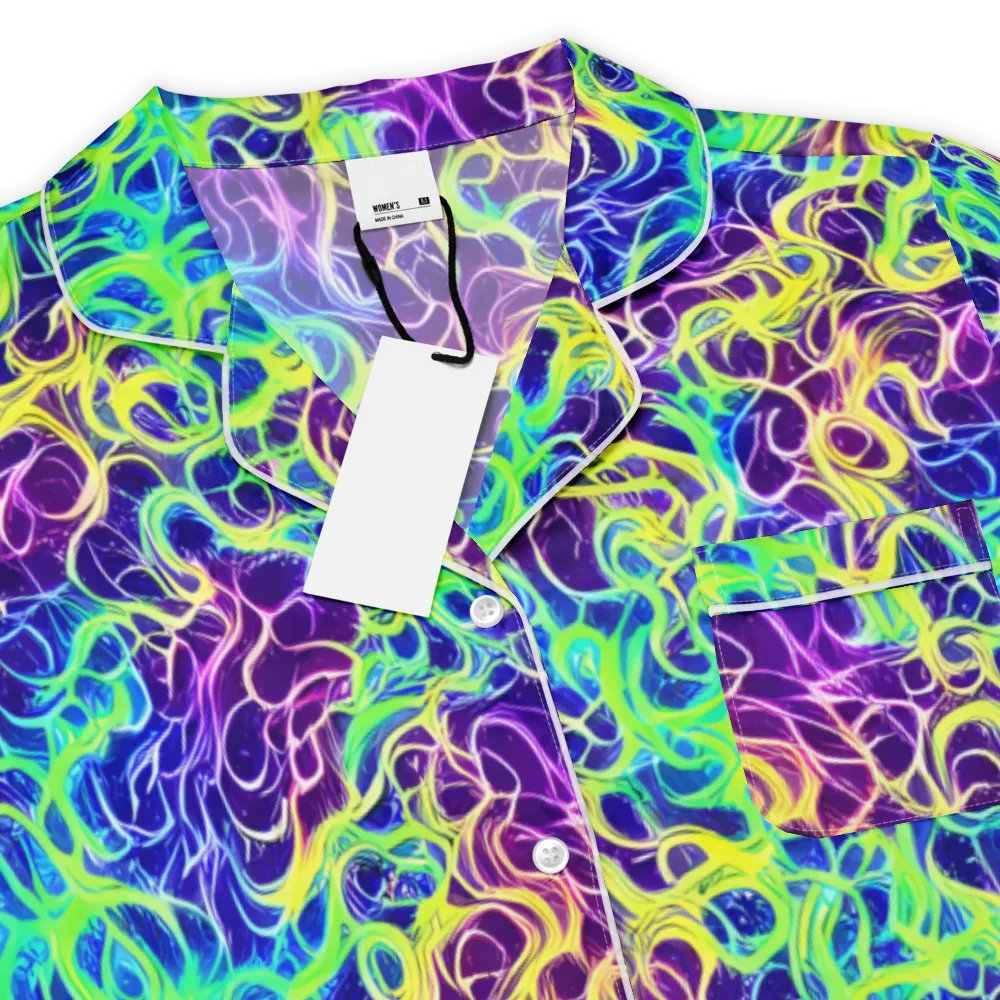 Nightwave Garden on Women's Short Sleeve Pajama Top — Product details